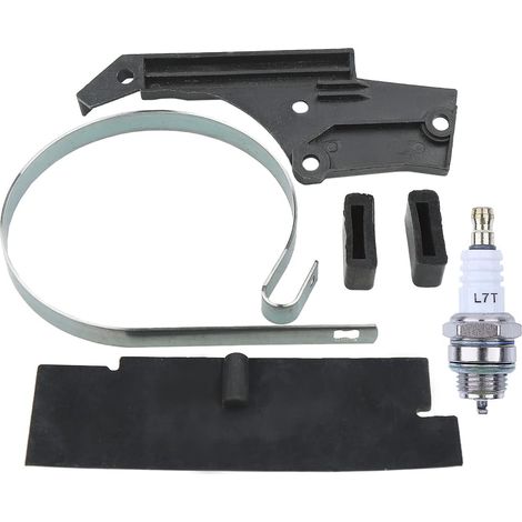 Bande de frein de chaîne, plaque anti-huile, couvercle de ressort avec : bougie L7T pour tronçonneuse chinoise 5200 52cc Compatible avec Stihl 51 55 61 66 261 262 266 262 266 268 (1/5)