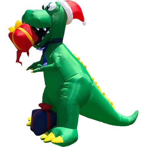 Neue und beliebte aufblasbare Dinosaurier-Dekoration für Weihnachten im Freien, 1,80 m großer Dinosaurier. (1/2)