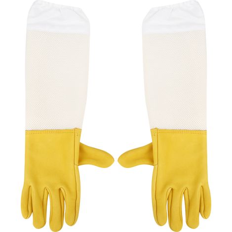 Paire de gants de protection apicole à manches longues en maille, outil de travail pour apiculteur, taille XL (1/5)