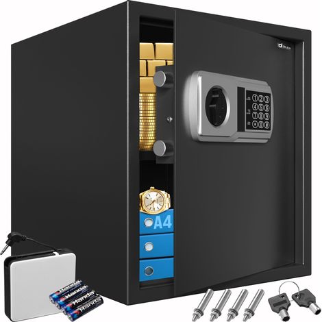 Deuba Caja fuerte electrónica 35x40x40 cm -4mm de espesor de puerta- Incl. bateria Negro