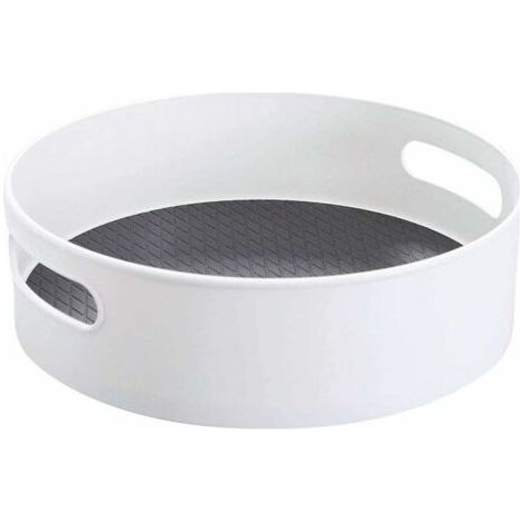 Plateau Tournant Epices Φ30cm Rangement Placard Cuisine Plastique Lazy Susan, Etagere a Epices Porte Epice Rangement Epices Blanc