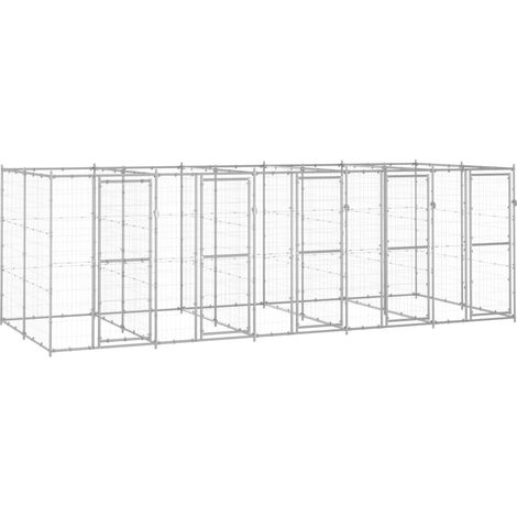 Outdoor-Hundezwinger Verzinkter Stahl 12,1 m²
