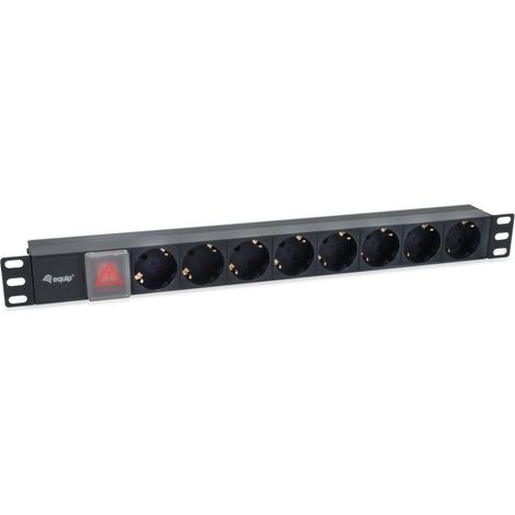 Equip PDU 333286 Nero 8 Prese AC 1U Rack Orizzontale 2500W Interruttore On-Off (1/5)