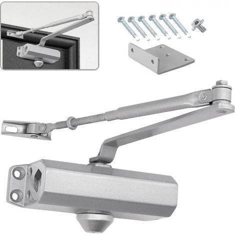 Ferme-porte hydraulique automatique avec dispositif d'arrêt, ferme-porte à ressort réglable, tampon fermé pour usage commercial et résidentiel, porte de 25 à 45 kg avec vidéo