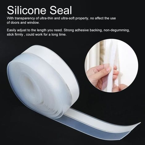 Dilwe Joint d'étanchéité adhésif en silicone pour fenêtre et porte Sweep Strip (1/4)