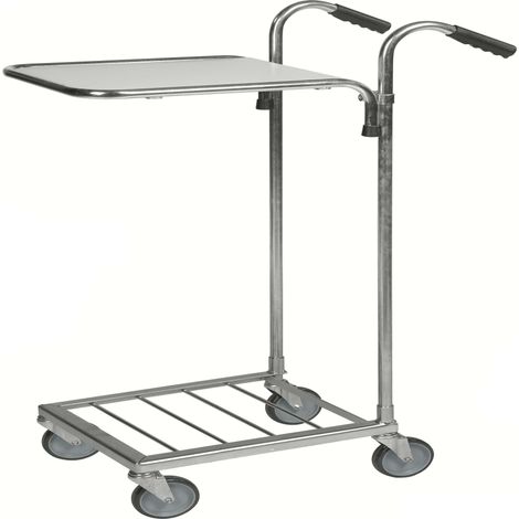 Mini carrello con freno Elettro galvanizzato / Bianco L x P x H 660x385x1090