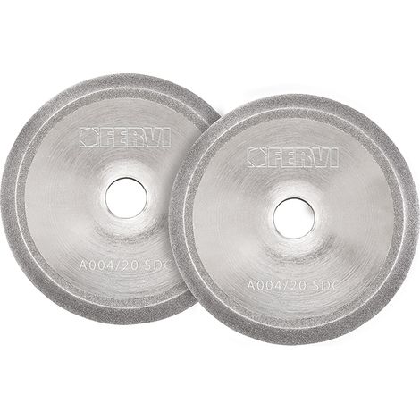 Serie di 2 mole in SDC FERVI A004/20SDC per affilatrici - 78 x 78 x 10 mm - frese in metallo duro da 4 a 20 mm