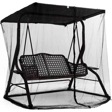205x125x205cm Moustiquaires, Moustiquaire avec Fermeture éclair pour Parasol 3 Places Balançoire De Porche Moustiquaire pour Balançoire De Jardin Extérieure Balcon Voyage Camping Chaise Pivotante (1/5)