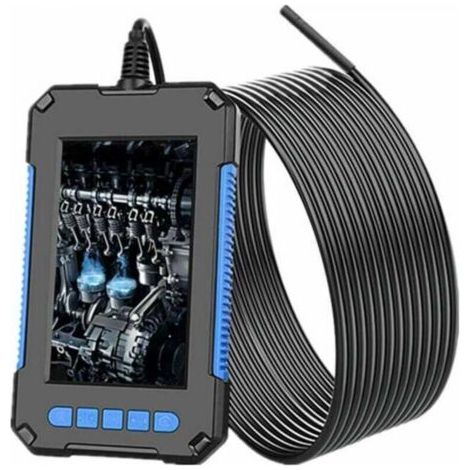 Endoscope industriel, caméra HD 1080p, écran 4,3, caméra serpent étanche 5,5 mm, avec 6 lumières LED, câble semi-rigide de - Bleu
