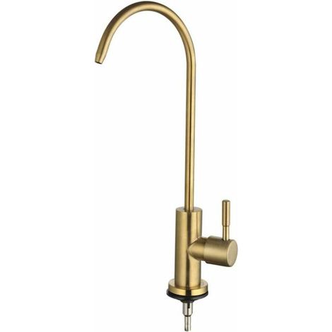 Stainless Steel Water Purifier Faucet Kitchen Water Purifier Faucet Straight Drinking Faucet Brushed Gold (1/5)