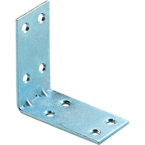 PIASTRINA ZINCATO AD ANGOLO 8 FORI CM. 5X5. Prezzo per 1 pezzo.