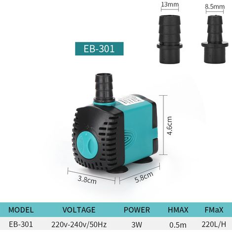 Petite pompe à eau submersible, pompe à eau pour aquarium, pompe de circulation d'eau, pompe à eau pour aquarium, pompe d'aspiration latérale pour aquarium (1/5)