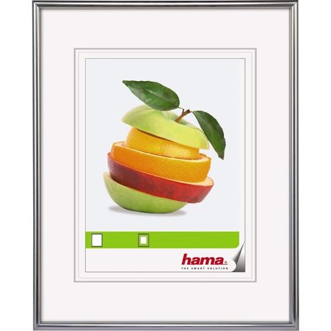 Cadre Photo en Plastique Décor Sevilla Taille du Cadre de 70 x 100 cm avec Bordure de 13 mm x 20 mm, pour Une Photo de 50 x 70 cm Argent Mat (1/4)