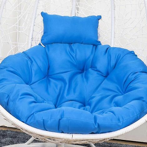 Coussin moelleux pour fauteuil suspendu, chaise berçante, bleu, 120 cm (1/4)