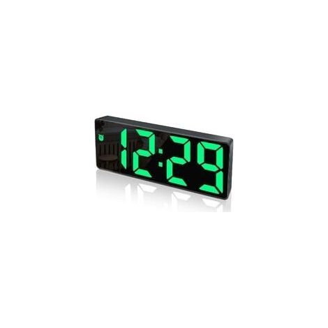 Despertador digital, pantalla LED grande, reloj de superficie espejo con función de repetición y conexión de carga USB, brillo ajustable, despertador para dormitorios y oficinas (1/5)