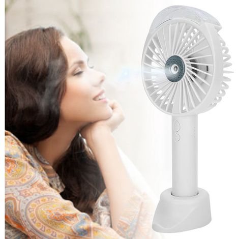 Ventilateur humidifiant de bureau - Mini brumisateur avec fonction rafraîchissante - Blanc (1/5)