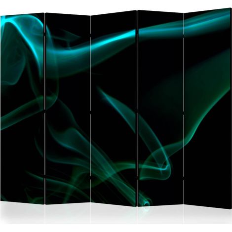 Paravent 5 Volets "Blue Smoke Waves" 172x225cm (1/2)