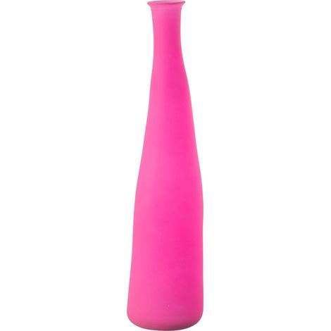 Vase bouteille en verre rose néon déco tendance - Rose néon intense