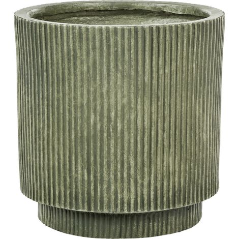 Maceta de mezcla de arcilla verde oliva 30 cm agujero drenaje acabado vertical Daria (1/5)