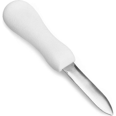 Couteau à huîtres professionnel, fabrication américaine, qualité garantie, lame droite pour une coupe précise, manche en plastique offrant une prise en main ferme et une surface antidérapante. (1/5)