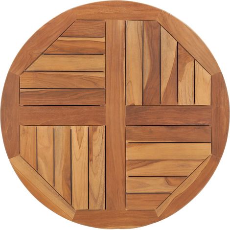 Plateau De Table Plan de travail - Bois de teck solide Rond 2,5 cm 70 cm BV446516 - BonneVie (1/5)