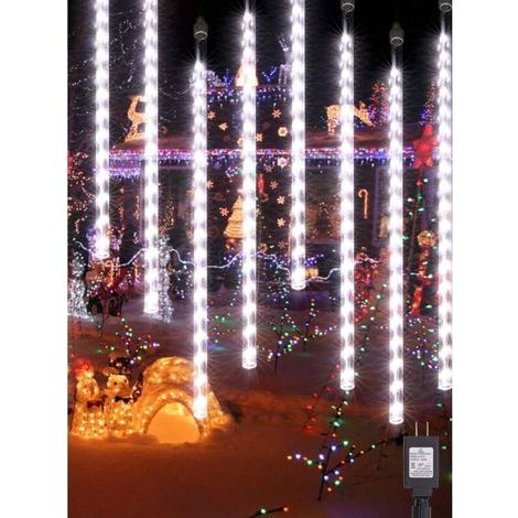 LED-Lichterkette „Meteorschauer“ – Innendekoration, Party, Hochzeit – Kaltweiß – 50 cm, 8er-Pack – Solarbetrieben (1/5)