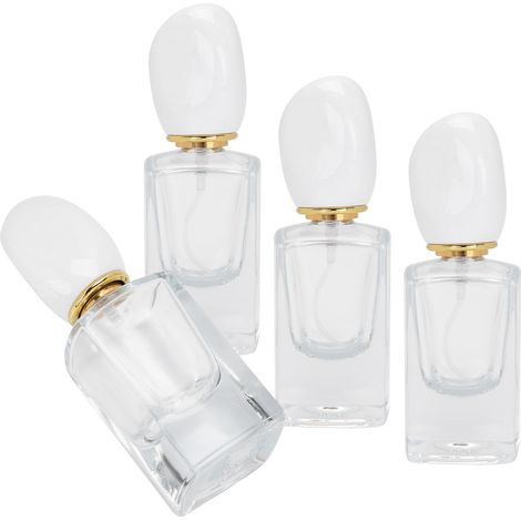Flacon vaporisateur de parfum en verre de 30 ml, rechargeable, vide, pour voyage (couvercle blanc de 30 ml). (1/5)