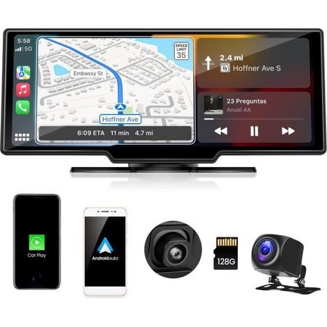Autoradio Bluetooth PRUMYA 10.26 pouce multimédia sans fil CarPlay Android Mirroring Car DVR Recorder Dashboard pour Nissan Toyota (1/4)