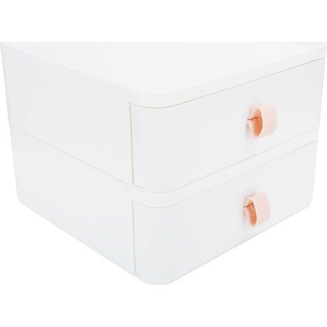 Organisateur de coiffeuse compact à tiroirs avec conception multi-niveaux, tiroirs de grande capacité pour un rangement spacieux du maquillage, design élégant. (1/5)