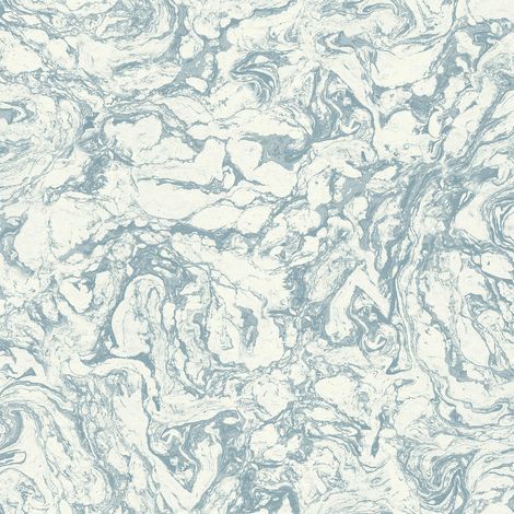 Wallquest Caspia Marble Blue Wallpaper Modern Contemporary Acrylic Coated (1/4)
