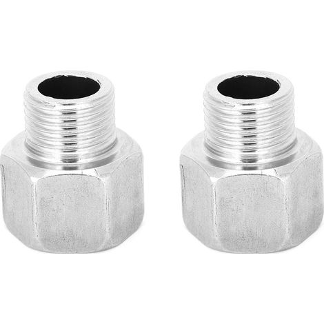 Adaptateur de raccord de tuyau fileté réducteur acier inoxydable tête hexagonale filetage mâle G1/2 filetage femelle G3/4 (1/5)