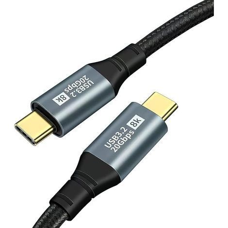 USB C to USB C Cable 0.5M, USB 3.2 Gen 2x2, 20Gbps Ultra-Fast Data Transfer, 100W 20V/5A Fast Charging, 4K@60Hz Video Transmission, Compatible with Laptops and USB-C (1/5)
