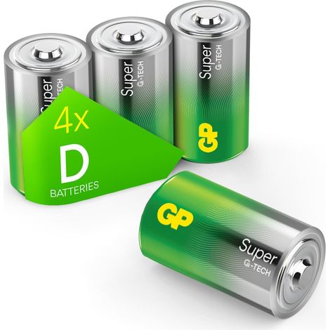 Lot de 4 Piles alcalines Super alcalines D 1,5 V, idéales pour alimenter Les appareils du Quotidien - Nouvelle Technologie G-Tech-Longlife - Lot de 4 Piles LR20 (1/5)