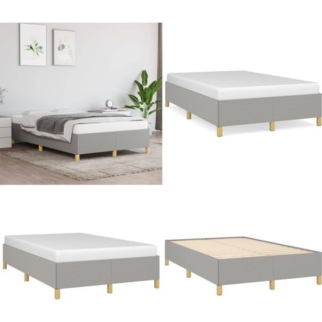 Bettgestell ohne Matratze Hellgrau 120x200 cm Stoff - Bettrahmen - Doppelbett - Boxspringbetten - Lattenrost - Schlafzimmermöbel - Home & Living