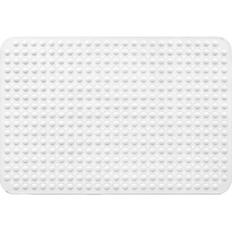 Tapis de Douche Antidérapant, Tapis Douche Antidérapant Rectangulaire, Bath Mat 80 x 120 cm, Natte de Douches avec Trous de Drainage et Ventouses, pour Baignoire, Cabine, Maison(Blanc) (1/5)