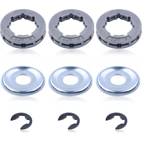 Pignon de Jante .325'' 7 Dents pour STIHL 021 024 025 028 MS 250 Tronçonneuse et Plus de Modèles, Roue à Chaîne à Anneau Universel 325 Bague Pignon Kit de Pièces de Rechange Accessoire
