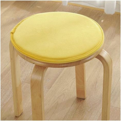 2 Packs Small Round Non-Slip Stool Cushions Seat Kitchen & Dining Round High Stool Stool Chair Cushions Sponge Firm Seat Cushion with Attachment(Yellow) (1/5)