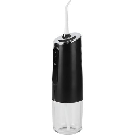 Tragbare Mundspülung (240 ml) mit 3 Modi, USB-aufladbar, wasserdicht, inklusive 1 Düse, Schwarz (1/5)