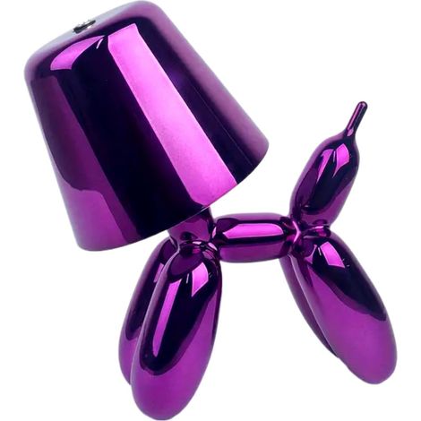 Lampe de table en forme de chien en ballon, lampe de chevet tactile sans fil rechargeable et mignonne avec lumière LED à 3 couleurs et intensité variable, lampe de bureau décorative moderne en forme d