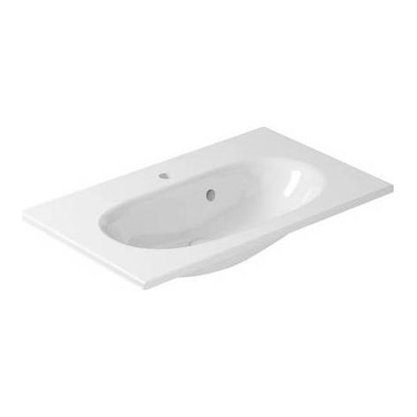 Lavabo 75x45 cm, monoforo. Installazione sospesa/soprapiano. Kit di fissaggio incluso.(DianFlex) Misura: cm 75 x 45