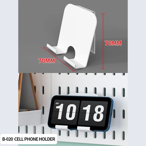 Support mural pour téléphone portable (sans perçage) - Étagère à crochets pour manettes, casques, figurines et claviers - Rangement pour salle de jeux (1/5)