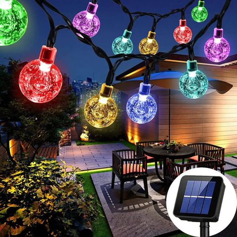 Guirlande Lumineuse Solaire - Boule Cristal 20 LED - 5 M - Étanche IP65 - Pour Jardin Balcon Fête Intérieur Extérieur (1/2)