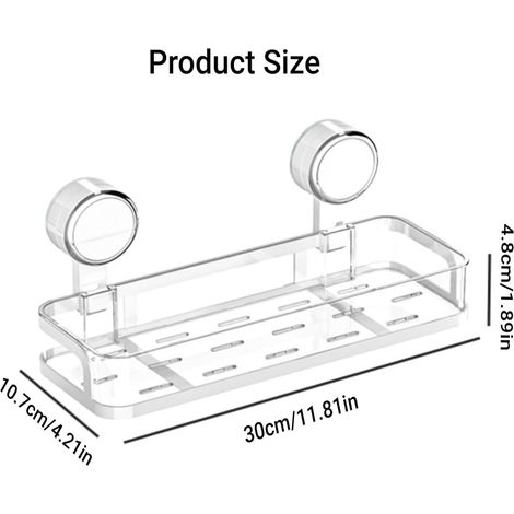 Étagère Douche Ventouse - Sans Perçage - 5kg - Noir - Amovible (1/4)