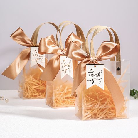 Lot de 4 sacs cadeaux 20157 cm pour la Saint-Valentin, élégants cadeaux de mariage et d'anniversaire, sacs cadeaux transparents, sacs de transport, sacs cadeaux de Noël en raphia (1/4)