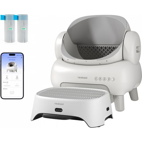 NEAKASA M1 Litière automatique pour grands chats, Blanc + AirStep Purificateur d'air - NEAKASA