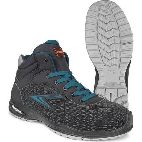 Pezzol Emerson S3 SCR scarpe alte da lavoro alte n. 45 antifortunistica traspiranti e impermiabili made in italy Nero + Azzurro 45 (1/5)