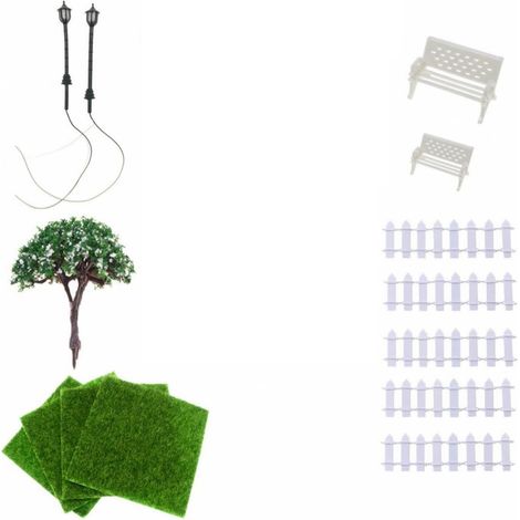 Fairy Decoration, Luminous Lampposts, Compact Fence Accessory, Miniature Scene Decor, Flowering Tree (1/5)
