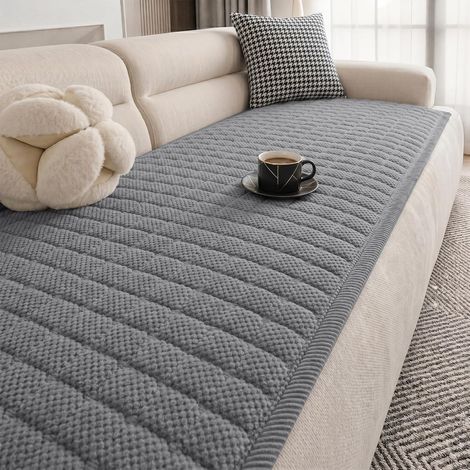 Housse de canapé antidérapante,70x150cm Housse de Canapé, Nouveau Velours Côtelé Housses Canapés 2-3 Places, Protège Meubles pour Canapé, Tapis, Rebord de Fenêtre,Gris foncé (1/5)