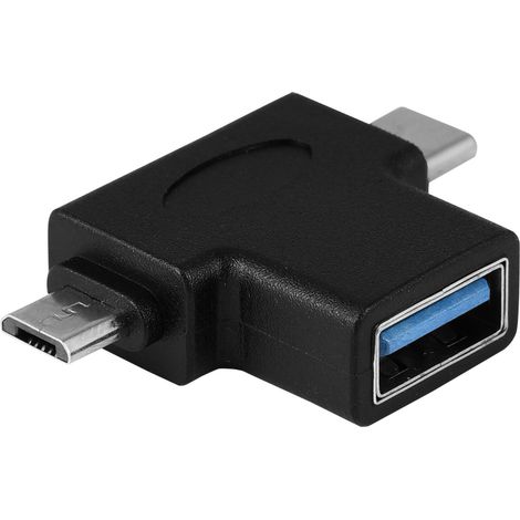 Adaptateur OTG USB-C Mâle vers USB 3.0 Femelle avec Micro USB 2-en-1 (1/5)
