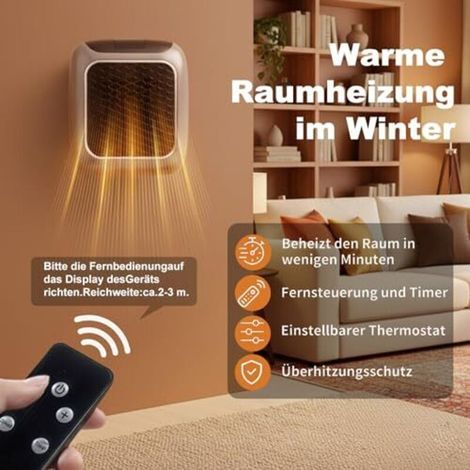 Chauffage d'appoint électrique, Mini Chauffage de Puits : Chauffez votre maison instantanément, la solution idéale pour une chaleur confortable par temps froid. (1/4)